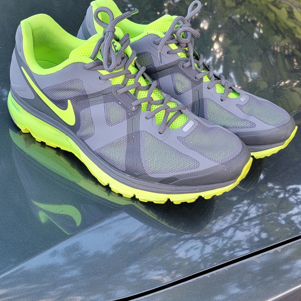 Nike Gray and Neon Green Running Shoes